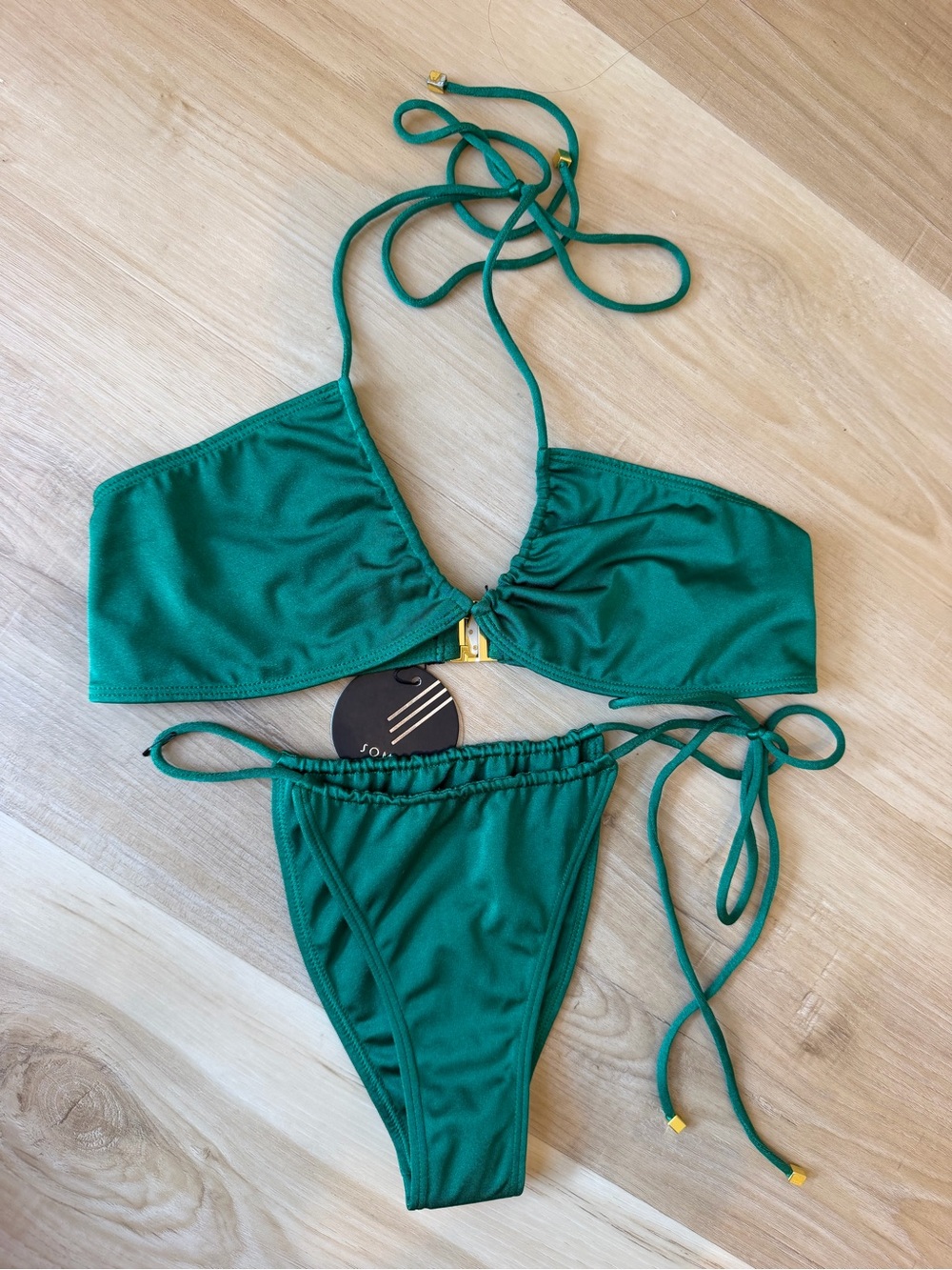 Sommer swim emerald green bikini. Small bottoms/Medium top. New with tags!